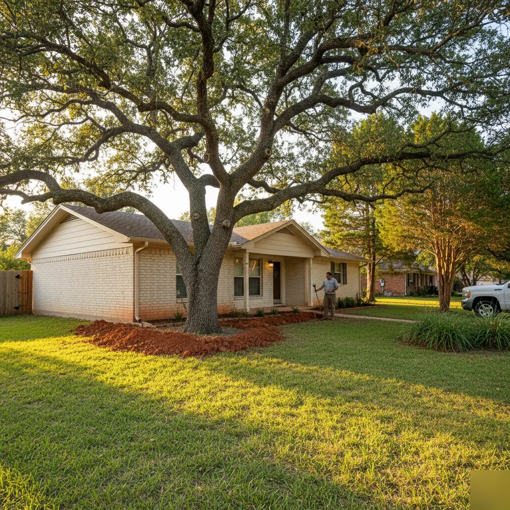 Soil moisture testing beside the foundation of an Austin ranch home