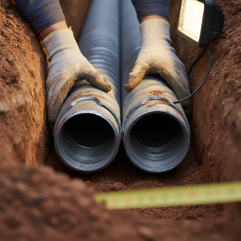 Pressed steel piling sections and coupling threads driven into Austin clay soil